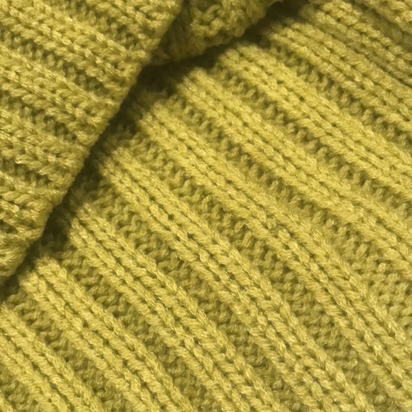 Cotton Candy LA Green Chunky Ribbed Cuffed Cowl Neck Cropped Sweater M - Picture 5 of 11